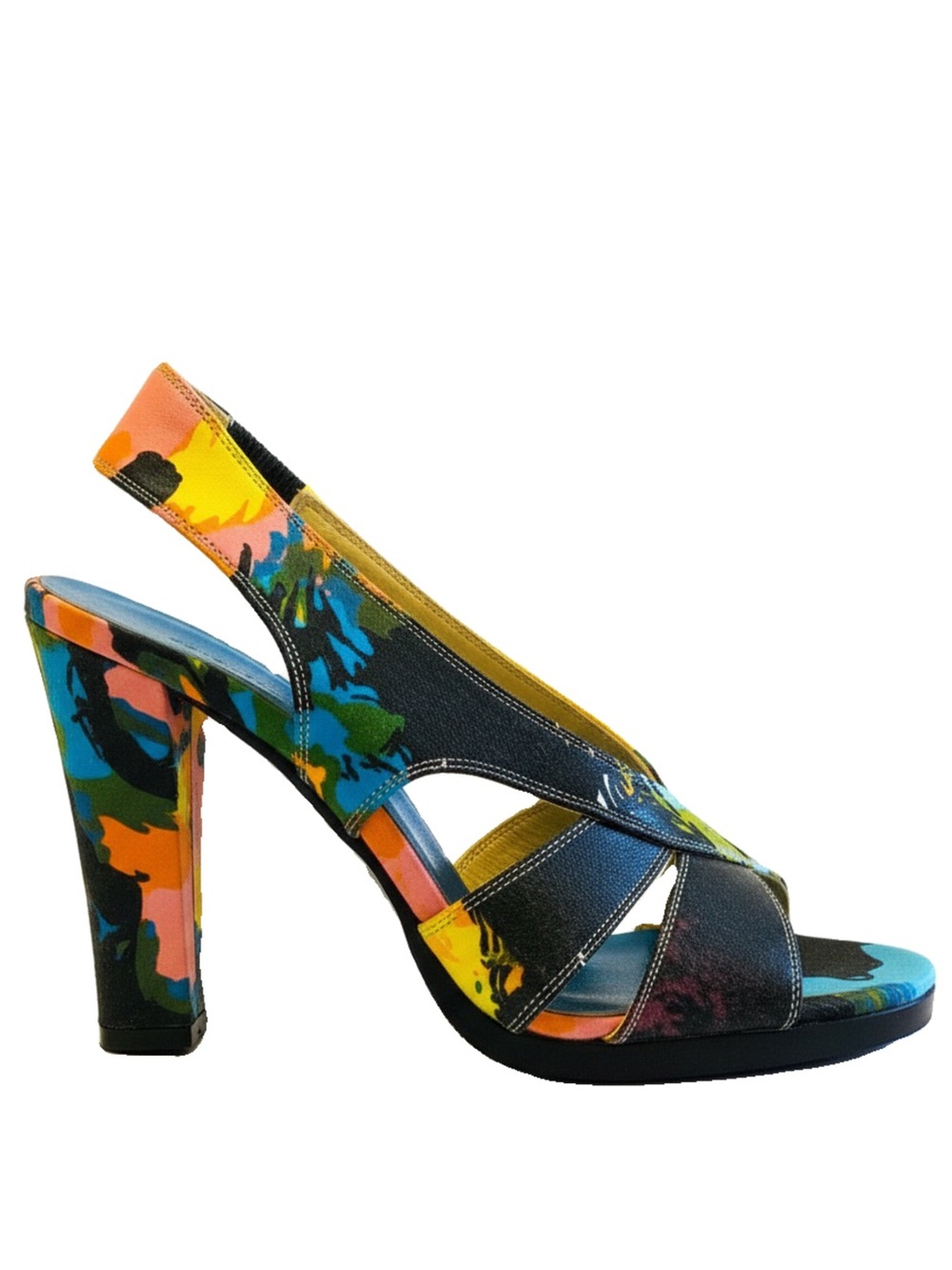 🛍️ Balenciaga Authentic & Rare Multicolor Satin Slingback Open Toe Sandals